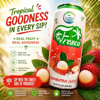*NEW* Mi Tierra Natural Juices 16.57oz- Rambutan (3 Pack)