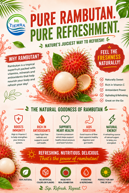 *NEW* Mi Tierra Natural Juices 16.57oz- Rambutan (3 Pack)