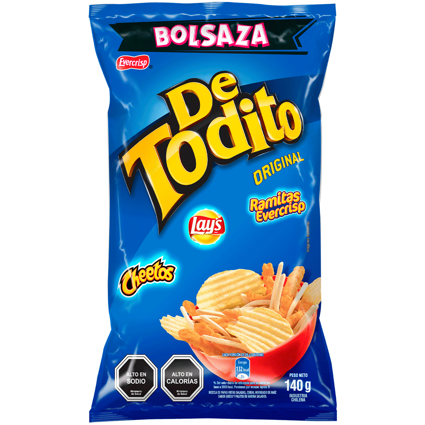 Tortrix Detodito - Ruffled Chips, Original (3 x 140g Bags)