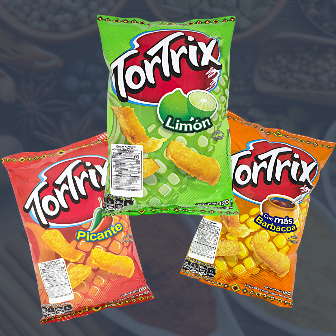 Tortrix Variety Pack Corn Chips - Limon | BBQ | BBQ Spicy (3 x 180g Bags)