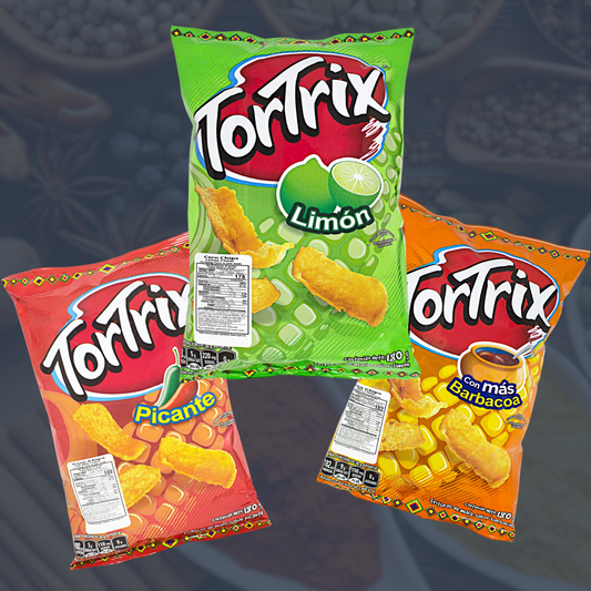 Tortrix Variety Pack Corn Chips - Limon | BBQ | BBQ Spicy (3 x 180g Bags)