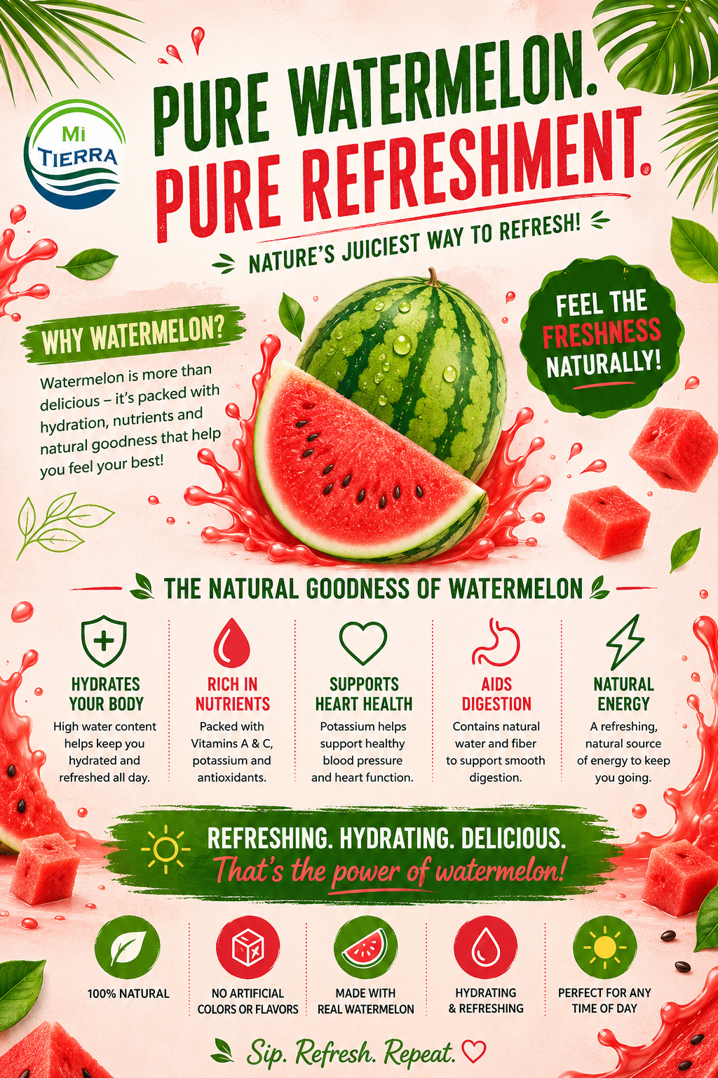 *NEW* Mi Tierra Natural Juices 16.57oz- Watermelon