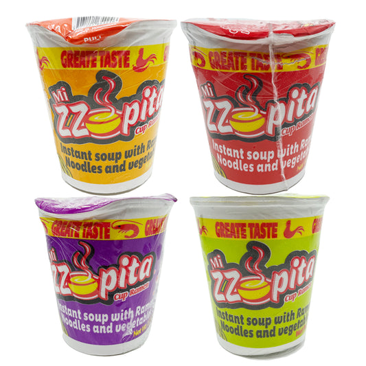 MIZZOPITA Variety Pack Instant Ramen Noodles 12 Pack, 4 Flavors (Chicken, Shrimp, Spicy Chicken, Spicy Shrimp)