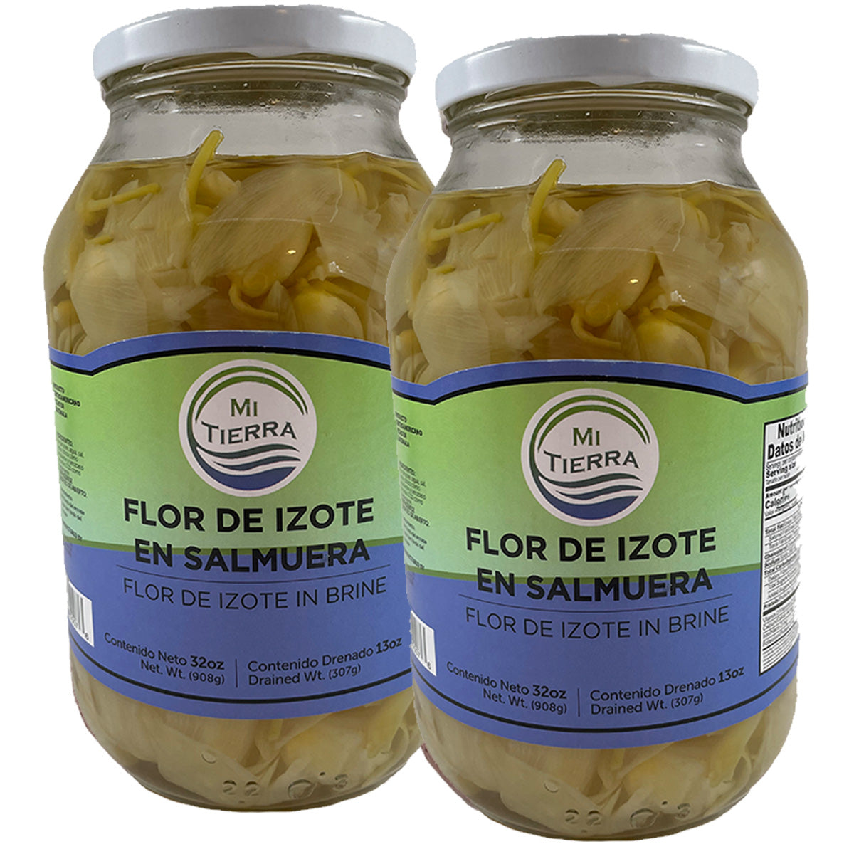 MI TIERRA - Flor de Izote in Brine 32oz - Flor De Izote En Salmuera - Pack of 2